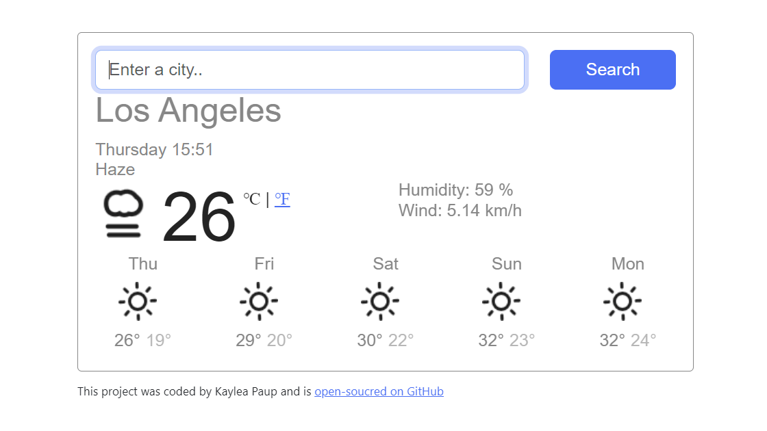 Weather app preview